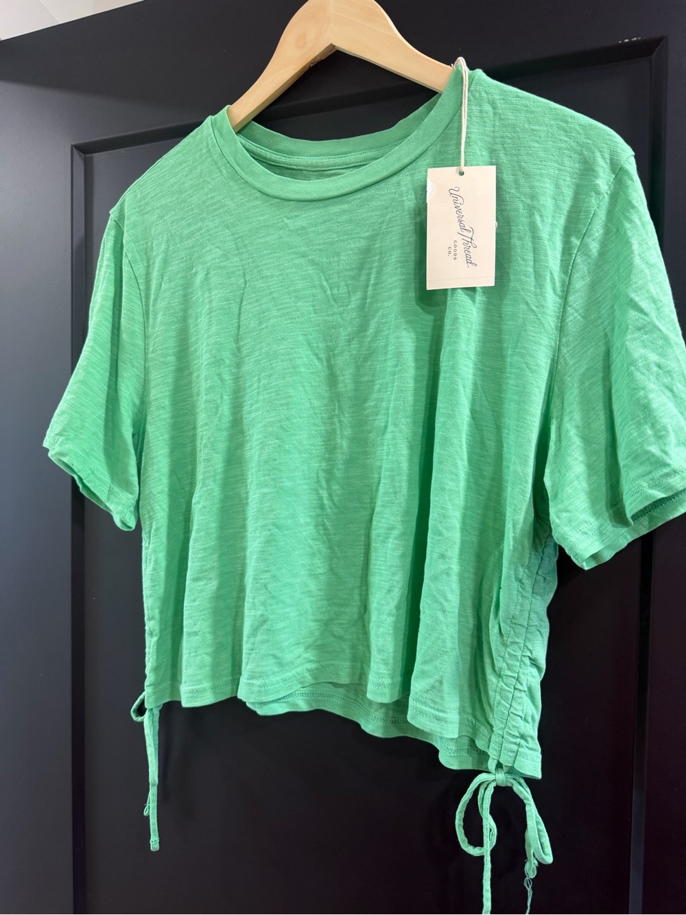 Universal Thread Light Green Short Sleeve Crop Top with Side Ties